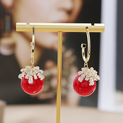 Золотой Элегантные круглые серьги-гвоздики из стерлингового серебра, с четким кубического циркония, золотые