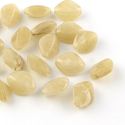 Темный Хаки Ромб имитация драгоценных камней акриловые бусины, Темный хаки, 16.5x13x8 мм, Отверстие : 2 мм , около 700 шт / 500 г