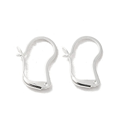 Серебро Латунная фурнитура для хооп серег, серебряные, 19.5x3 мм, штифты : 0.8x0.8 мм