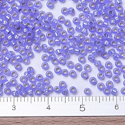 (RR649) Dyed Violet Silverlined Alabaster MIYUKI Round Rocailles Beads, Japanese Seed Beads, (RR649) Dyed Violet Silverlined Alabaster, 11/0, 2x1.3mm, Hole: 0.8mm, about 1100pcs/bottle, 10g/bottle