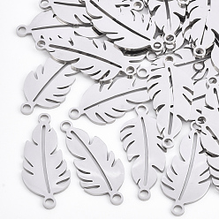 Нержавеющая Сталь Цвет Устойчивы к потускнению 201 соединители из нержавеющей стали, лазерная резка, лист, цвет нержавеющей стали, 26x11x1 мм, отверстие : 1.8 мм