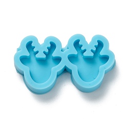 Темно-Голубой Силиконовые формы для подвески своими руками, для изготовления сережек, формы для литья смолы, для уф-смолы, изготовление ювелирных изделий из эпоксидной смолы, голова оленя, глубокое синее небо, 18.5x33x5 мм, внутренний диаметр: 15x14 мм