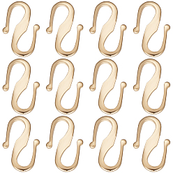 Настоящее золото 24K 30шт латунные застежки-крючки, долговечный, реальный 24 k позолоченный, 12x7.5x1 мм