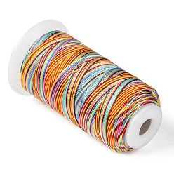 Colorful Segment Dyed Round Polyester Sewing Thread, for Hand & Machine Sewing, Tassel Embroidery, Colorful, 3-Ply 0.2mm, about 1000m/roll