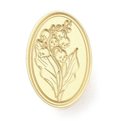 Flower Halloween Theme Golden Tone Brass Wax Seal Stamp Head, for DIY Wax Seal Stamp Making, Flower, 30x20x15mm, Hole: 7mm