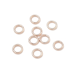 Echtes rosafarbenes Gold überzogen Messing geschlossen Ringe springen, gelötet, Echtes rosafarbenes Gold überzogen, 5x0.8 mm, Innendurchmesser: 3 mm