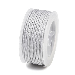 Light Grey Round Nylon Braided Cord, for Jewelry Beading Making, Light Grey, 1.8mm, about 18.59 Yards(17m)/Roll