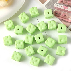 Бледно-Зеленый Непрозрачные акриловые бусины, кубические, бледно-зеленый, 14x14x14 мм