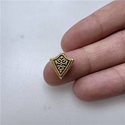 Античное Золото Сплавочные овальные бусины тибетского стиля , кисточка вилка линкер, античное золото , 12x12 мм, отверстие : 2 мм, Около 335 шт / 500 г