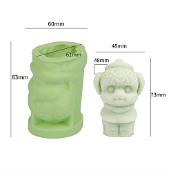 Собака 12 силиконовая форма для ароматерапевтических свечей зодиака, для изготовления свечей, пищевой силикон, желто-зеленый, собака, 6.1x6x8.3 см