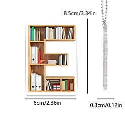 Letter E Подвесные украшения для книжной полки в форме акриловых букв, для дома, автомобиля, сумки, подвесные украшения, Письмо E, 85x60 мм