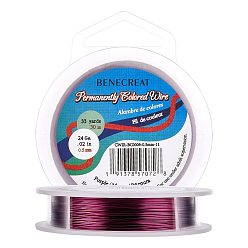 Фиолетовый Круглая медная проволока для изготовления ювелирных изделий, фиолетовые, 24 датчик, 0.5 мм, около 30 м / рулон