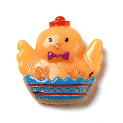 Цыпленок Пасхальные мультяшные кабошоны из непрозрачной смолы, цыпленок, 25x24x8 мм