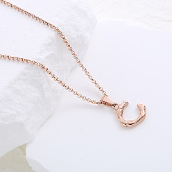 Letter C Ожерелья с подвесками из нержавеющей стали с буквами для женщин и мужчин, розовое золото , буква С