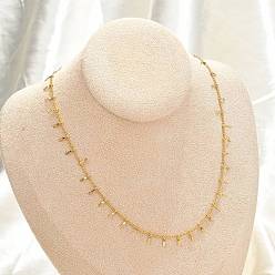 Настоящее золото 18K 304 ожерелья из нержавеющей стали с кисточками и витой цепочкой для женщин, реальный 18 k позолоченный, 15-1/2 дюйм (39.5 см)