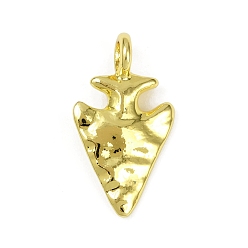 Настоящее золото 18K Текстурированные латунные подвески, наконечник, долговечный, без кадмия и без свинца, стойки покрытие, реальный 18 k позолоченный, 27x15x7 мм, отверстие : 4 мм