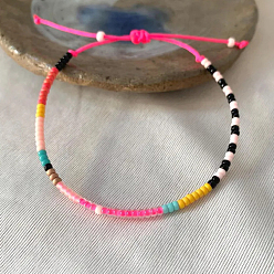 Farbig Verstellbare Armbänder aus Glasperlen im Boho-Stil für Damen, Farbig, 11.02 Zoll (28 cm)