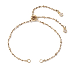 Золотой 2 шт. 2 цвета 304 изготовление слайдера браслета-спутника из нержавеющей стали, золотые, 10-1/4 дюйм (26 см)