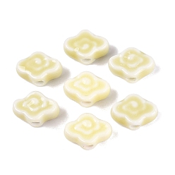 Champagne Yellow Handmade Porcelain Beads, Bright Glazed Porcelain, Cloud, Champagne Yellow, 9~10x13~14x5~6mm, Hole: 1.6~1.8mm