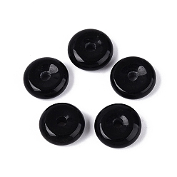 Black Onyx Подвески из натурального черного оникса, окрашенная и подогревом, подвески в виде пончиков/пи-дисков, 15x5~7 мм, отверстие : 2.5~3.5 мм