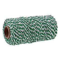 Grün Zweifarbige Baumwollfäden, Makramee-Schnur, dekorative Schnurfäden, für DIY, Geschenkverpackung und Schmuckherstellung, grün, 2 mm, ca. 109.36 Yards (100 m)/Rolle