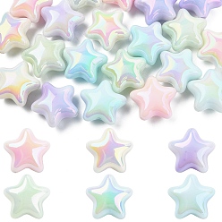 (52) Непрозрачная лаванда 20 акриловые бусины с УФ-покрытием, радужный, светящееся свечение в темноте, звезда, разноцветные, 21.5x23x13 мм, отверстие : 2.7 мм