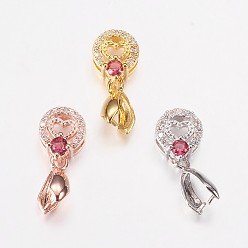 (52) Непрозрачная лаванда Долговечные латунные микропромывные кубические циркониевые льды, плоско-круглые с сердцем, камелия, разноцветные, 19 мм, отверстия: 2x4 мм, штифты: 0.6 мм