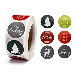 Слово Рождественские наклейки, самоклеящиеся бумажные наклейки, для партии, декоративные подарки, 24.5 мм, 500шт / рулон