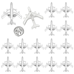 Платина 16 шт. броши из сплава в виде самолета для рюкзака, платина, 25x22 мм