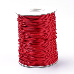 FireBrick Braided Korean Waxed Polyester Cords, FireBrick, 1mm, about 174.97 yards(160m)/roll