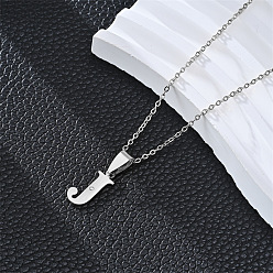 Letter J 201 ожерелья с подвесками из нержавеющей стали и стразами, цвет нержавеющей стали, не тускнеет, буква J, 19.69 дюйм (50 см)