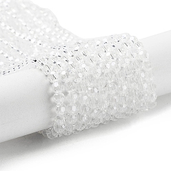 Прозрачный Гальванизируйте прозрачное стекло бисер нитей, граненый (32 граней), круглые, гальваническое покрытие, прозрачные, 4 мм, отверстие : 0.7 мм, около 87~93 шт / нитка, 32~33 см