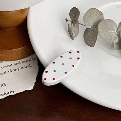 Белый Мини-заколки для волос типа «аллигатор» из ацетата целлюлозы, овальные, белые, 40 мм