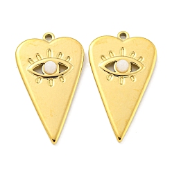 Белый Нефрит Подвески в форме сердца из натурального белого нефрита, вакуумное покрытие pvd 304 подвески из нержавеющей стали, реальный 18 k позолоченный, 27x16x3.5 мм, отверстие : 1.5 мм