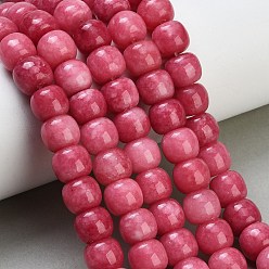 Cerise Teints naturels blanches perles de jade brins, baril, cerise, 10x8.5mm, Trou: 1mm, Environ 42 pcs/chapelet, 14.57 pouce (37 cm)