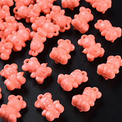 Помидор Непрозрачные акриловые подвески, медведь, помидор, 20x13.5x10.5 мм, отверстие : 1.4 мм, Около 400 шт / 500 г