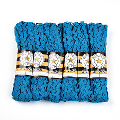 Озёрно--синий Ленты из полипропиленового волокна, форма волны, Плут синий, 7~8 мм, 15 двор / пачка, 6 расслоения / мешок