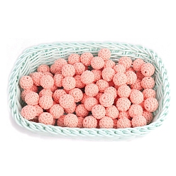 Pink Бусины из ткани ручной работы, дерева, покрытого шерстью, круглые, розовые, 20 мм