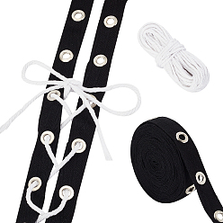 (52) Непрозрачная лаванда 5 ярдов хлопчатобумажных лент с люверсами, с хлопковыми нитями толщиной 10m, для поделок ремесел, разноцветные, 6~20 мм