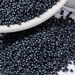 (RR2001) Matte Gunmetal MIYUKI Round Rocailles Beads, Japanese Seed Beads, 15/0, (RR2001) Matte Gunmetal, 15/0, 1.5mm, Hole: 0.7mm, about 27777pcs/50g