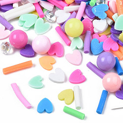 (52) Непрозрачная лаванда Ручной полимерной глины кабошонов, модные аксессуары для украшения ногтей, с акриловыми стразами и акрилом, разнообразные, разноцветные, 2~12x1.5~6x1.5~6 мм