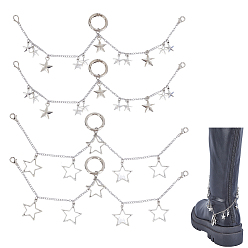 Платина 2пара 304 цепей для ремней из нержавеющей стали, звезда, Сплав с подвесками, платина, 300 мм
