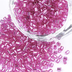 Орхидея Стеклянный бисер класса А fgb, шестигранник (два разреза), серебряная линия, сиреневые, 1.5~2.5x1.5~2 мм, отверстие : 0.8 мм, около 2100 шт / упаковка, 450 г / мешок