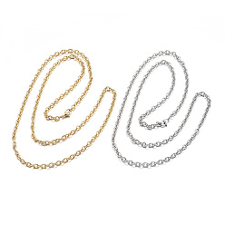 (52) Непрозрачная лаванда 304 из нержавеющей стали Кабельные зажимы ожерелья, с застежкой омар, разноцветные, 29.5 дюйм (75 см), 4 мм