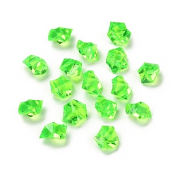 Lawn Green Irregular-shape Acrylic Rhinestone, Artificial Ice Gems for Vase Fillers Home Decorations, Lawn Green, 21x16x13.5~14mm, about 600pcs/kg