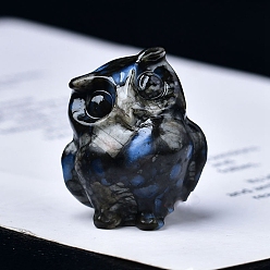 Glaucophane Резные украшения из натурального глаукофана в форме совы, для домашнего офисного стола, 35 мм
