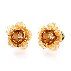 Настоящее золото 18K Изделия из латуни, цветок, без никеля , реальный 18 k позолоченный, 22x22 мм, отверстие : 0.9 мм, штифты : 0.7 мм