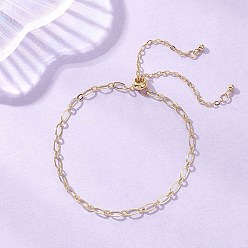 Настоящее золото 18K Браслеты-слайдеры из латунного кабеля и цепочки Фигаро для женщин, реальный 18 k позолоченный, 10.31 дюйм (26.2 см)