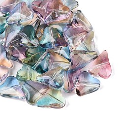 Colorful Transparent Glass Beads, Heart, Dyed & Hearted, Colorful, 12x10x5~5.5mm, Hole: 1~1.2mm, about 1587pcs/1000g