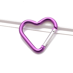 Средняя Орхидея Застежки карабинов для скалолазания из алюминиевого сплава, брелки, сердце, средне орхидеи, 44x40x4.5 мм